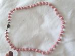 Ketting met roze glaskralen 48 cm, Sieraden, Tassen en Uiterlijk, Antieke sieraden, Ophalen of Verzenden, Overige materialen, Ketting