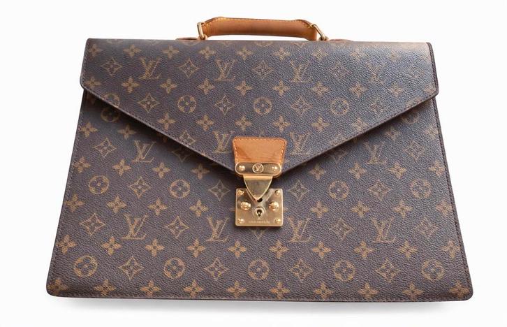 Vintage Louis Vuitton Aktetas Laptoptas dames, Sieraden, Tassen en Uiterlijk, Tassen | Damestassen, Gebruikt, Handtas, Bruin, Ophalen of Verzenden