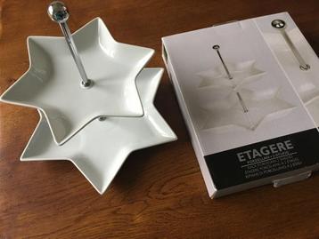 2 delige  "Etagère"  'Ster'   Nieuw  in Doos beschikbaar voor biedingen