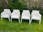 Siesta tuinstoel wit stapelbaar 4 stuks, Ophalen, Gebruikt, Kunststof, Stapelbaar
