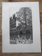 Pentekening J.H. Kruger 1980- Herengracht, Antiek en Kunst, Kunst | Etsen en Gravures, Ophalen
