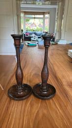 2 houten kandelaars, Ophalen of Verzenden, Overige materialen