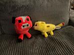 Minecraft knuffels mooshroom cow en (baby) ocelot gele kat, Ophalen of Verzenden, Zo goed als nieuw, Overige typen
