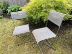 2 ijzeren tuinstoeltjes, Tuin en Terras, Ophalen, Gebruikt, Overige materialen, Inklapbaar
