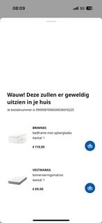 BRIMNES BED + Matras en lattenbodem, Huis en Inrichting, Slaapkamer | Bedden, Ophalen, Overige materialen, 90 cm, Eenpersoons