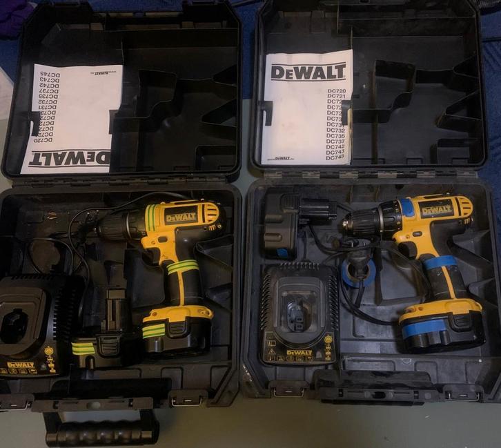 2x DeWalt Accuboormachine (DC742 & DC730), Doe-het-zelf en Verbouw, Gereedschap | Boormachines, Gebruikt, Boor- en Schroefmachine
