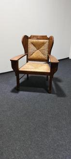 Vintage Worpswede gevlochten stoel, Riet of Rotan, Gebruikt, Bruin, Eén