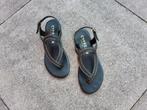 1 PAAR ZWARTE LEREN LEUKE SANDAALTJES VAN HET MERK CYPRES., Ophalen of Verzenden, Zo goed als nieuw, Zwart, Sandalen of Muiltjes