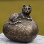 Beeld / urn brons: Poes - Poezen - Hond - Puppy (nieuw), Antiek en Kunst, Kunst | Beelden en Houtsnijwerken
