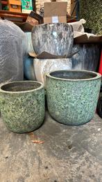 Jade bloempotten - 2 maten, Ophalen, Rond, Nieuw, Minder dan 25 cm