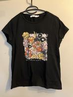 Costes zwart T-shirt met bloemen afbeelding maat XS, Zwart, Ophalen of Verzenden, Zo goed als nieuw, Korte mouw