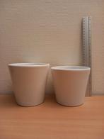 2 Witte Sierpotten samen 5 euro, Tuin en Terras, Bloempotten, Rond, Ophalen of Verzenden, Zo goed als nieuw, Balkon