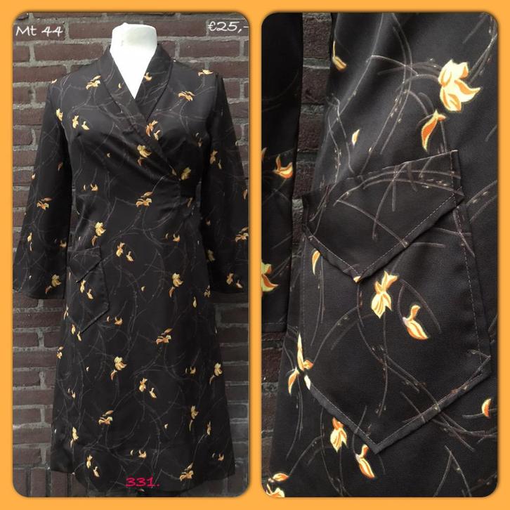 331. Vintage kamerjas mt 44, Kleding | Dames, Ondergoed en Lingerie, Badjas, Bruin, Verzenden