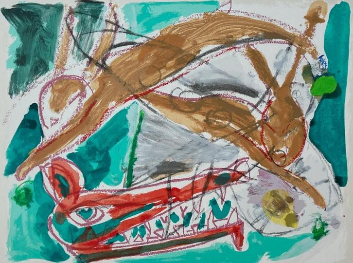Zeefdruk Anton Vrede, Antiek en Kunst, Kunst | Litho's en Zeefdrukken, Verzenden