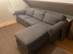 EKTORP 3-zitsbank met chaise longue, Hakebo donkergrijs, Ophalen, Gebruikt