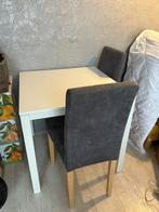 Eethoek  tafel wit met twee stoelen, Huis en Inrichting, Tafels | Eettafels, 100 tot 150 cm, Vierkant, Tot twee personen, Zo goed als nieuw