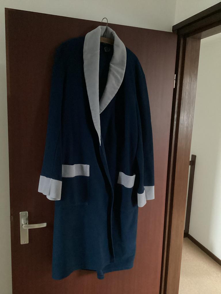 Donkerblauwe heren ochtendjas - maat 50-52, Kleding | Heren, Ophalen of Verzenden, Nieuw, Maat 52/54 (L)