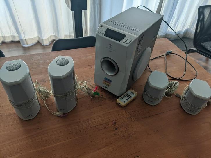 Aiwa 5.1 Surround Speaker Set, Computers en Software, Pc speakers, Zo goed als nieuw, Audiokanaal 5.1, Ophalen