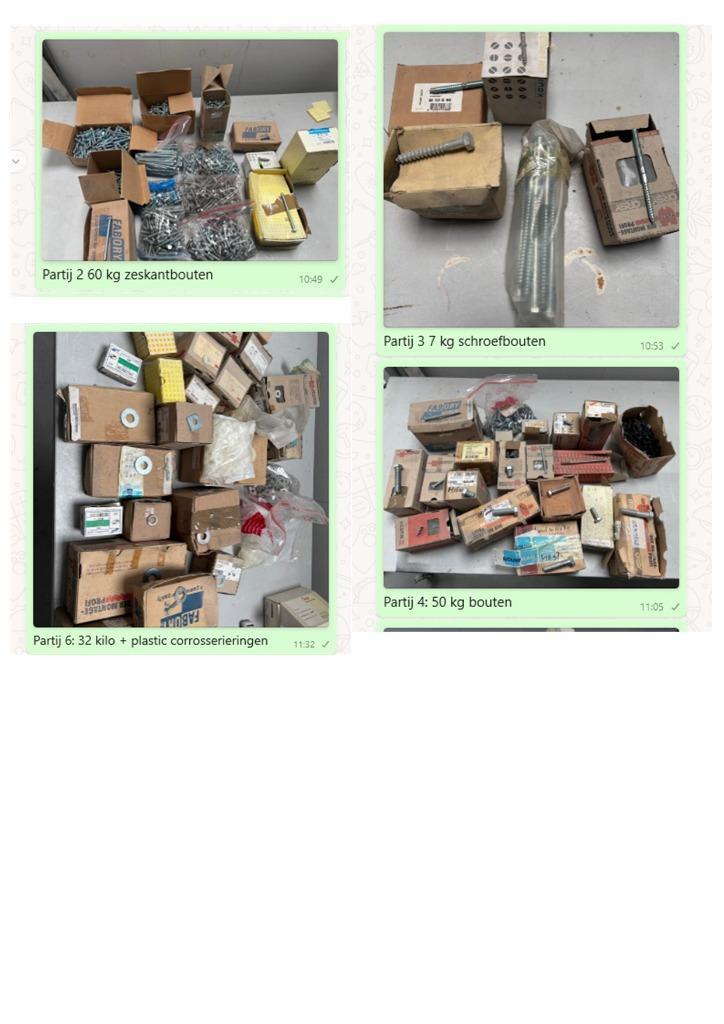 partijen diverse carrosserie bouten, moeren etc., Doe-het-zelf en Verbouw, IJzerwaren en Bevestigingsmiddelen, Nieuw, Bouten of Moeren