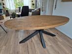 Ovale tafel met kruispoot, Huis en Inrichting, Gebruikt, Ophalen of Verzenden, Vijf personen of meer, 150 tot 200 cm