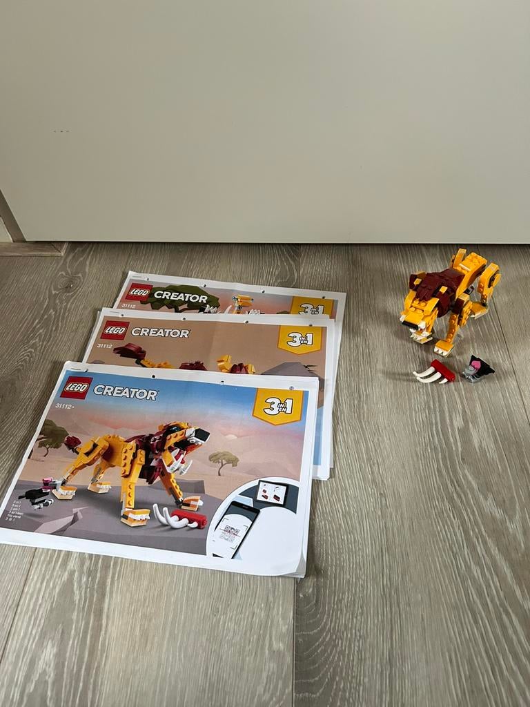 Lego Creator 3 in 1 31112 Wilde Leeuw, Ophalen of Verzenden, Gebruikt, Complete set, Lego