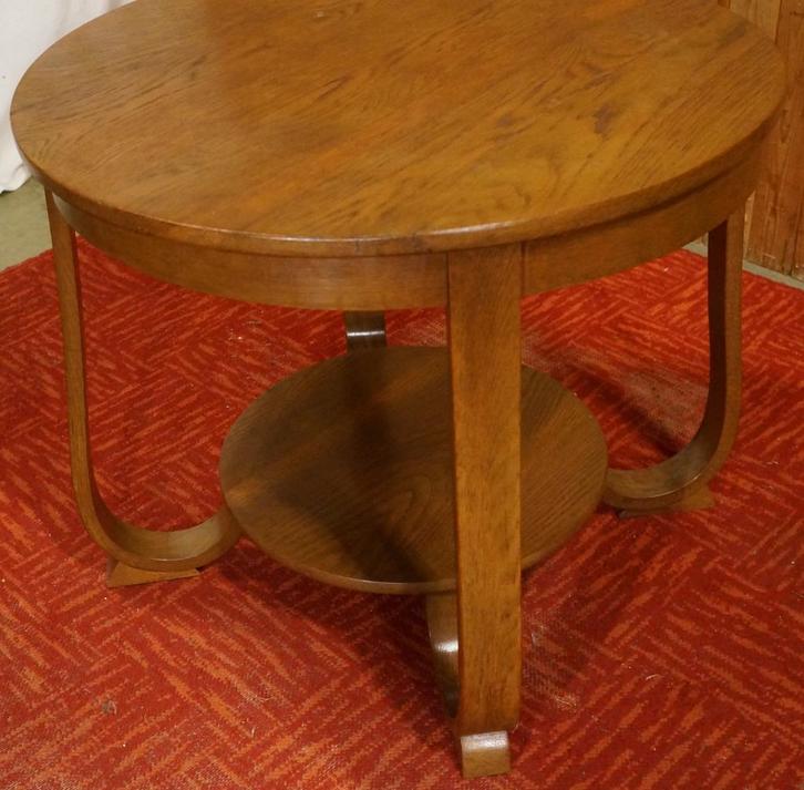 Tafel Salontafel Bijzettafeltje Art Deco Amsterdamse School, Huis en Inrichting, Tafels | Bijzettafels, Gebruikt, Rond, 60 cm of meer