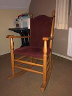 Houten Schommelstoel met Stoffen Bekleding, Ophalen, Gebruikt, 75 tot 100 cm, 50 tot 75 cm