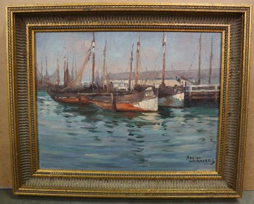 Adrien WERNAERS, marine op doek, Antiek en Kunst, Kunst | Schilderijen | Klassiek, Ophalen of Verzenden