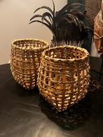 Windlicht riet, naturel, set van 2 stuks voor €19,50, Ophalen