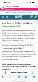 Originelen Bang & Olufsen kabel en oplossingen, Audio, Tv en Foto, Audiokabels en Televisiekabels, Verzenden, Minder dan 2 meter