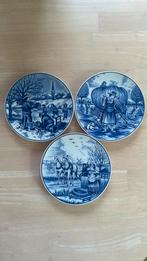 Set van 3 Royal Delft wandborden – handgeschilderd, Ophalen of Verzenden