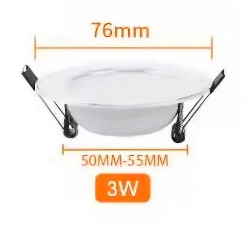 5 verzonken led spots 220V 3W, Huis en Inrichting, Lampen | Spots, Nieuw, Led, Ophalen of Verzenden