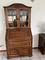 Eikenhouten secretaire gecombineerd met een vitrinekast, Ophalen, Gebruikt, Klassiek eiken