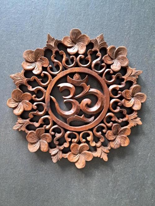 Naam, Aum-symbool, handgemaakt/Azië/India, Huis en Inrichting, Woonaccessoires | Wanddecoraties, Nieuw, Ophalen of Verzenden