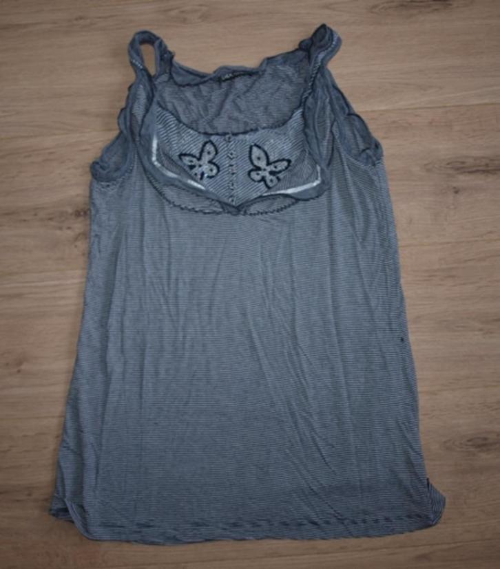 Didi Zwart Wit Gestreepte Top (L), Kleding | Dames, Tops, Gedragen, Maat 42/44 (L), Zwart, Zonder mouw, Ophalen of Verzenden