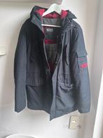 Indigo zwarte herenparka maat M met rode details, Zwart, Zo goed als nieuw, Indigo, Verzenden