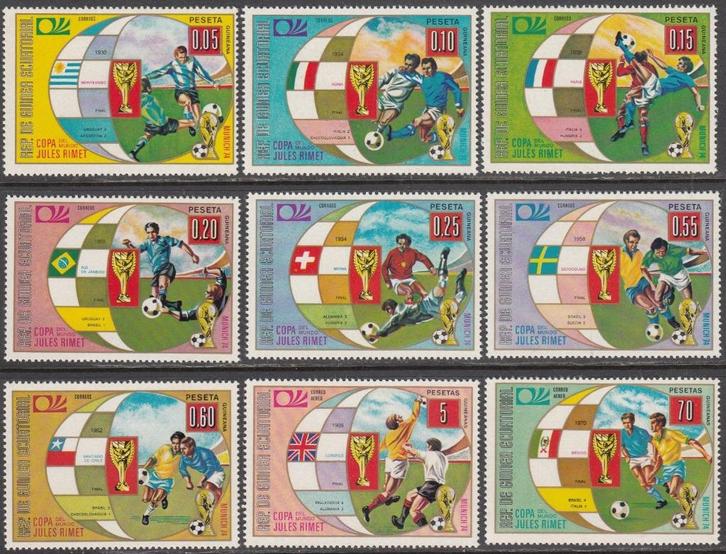 Voetbal Rep. de Guinea Ecuatorial WK 1974 Finales postfris, Postzegels en Munten, Postzegels | Thematische zegels, Postfris, Sport
