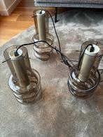 Raak Amsterdam Hanglampen rookglas 1970, Huis en Inrichting, Lampen | Hanglampen, Ophalen, Gebruikt, Glas, Minder dan 50 cm