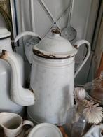 Oude emaillen koffiepot met Saks decor, Antiek en Kunst, Ophalen of Verzenden