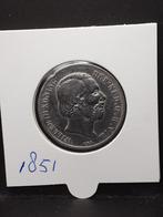 1 gulden 1851 Koning Willem III, 1 gulden, Koning Willem III, Zilver, Ophalen of Verzenden