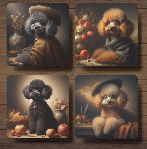 Toypoedel Rembrandt stijl onderzetters met houder, Huis en Inrichting, Woonaccessoires | Onderzetters, Nieuw, Glas of Kopje, Ophalen of Verzenden