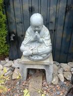 Boeddha en sokkel, Tuin en Terras, Tuinbeelden, Ophalen, Gebruikt, Steen
