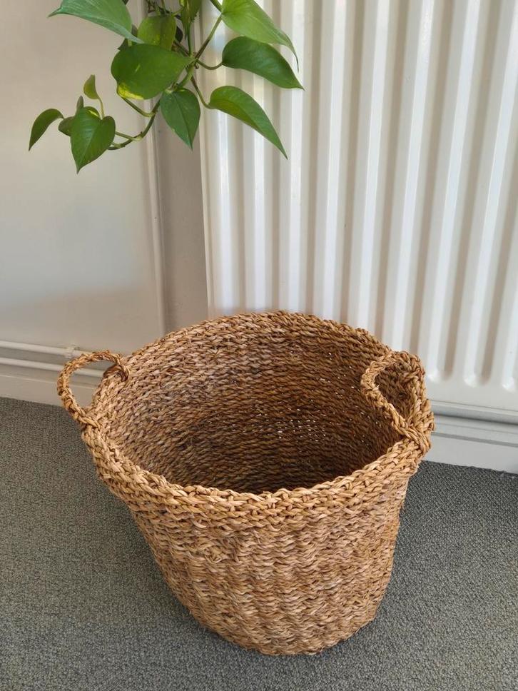 Grote Zeegras Mand - Nieuwstaat!, Huis en Inrichting, Woonaccessoires | Schalen en Manden, Zo goed als nieuw, Mand, Rond, Riet