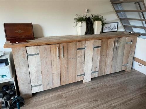 Steigerhouten kast eigen ontwerp. Zelf uit elkaar halen, Huis en Inrichting, Kasten | Buffetkasten, Zo goed als nieuw, 100 tot 150 cm