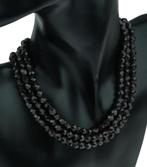 Granaten antieke 3-strengs dames ketting 14k gouden slot, Ophalen of Verzenden, Goud, Ketting, Met edelsteen