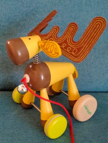 Trekfiguurtje, eland. Van het merk Janod. beschikbaar voor biedingen