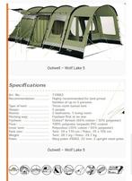 Outwell Wolf lake 5 tent, Caravans en Kamperen, Ophalen, Zo goed als nieuw
