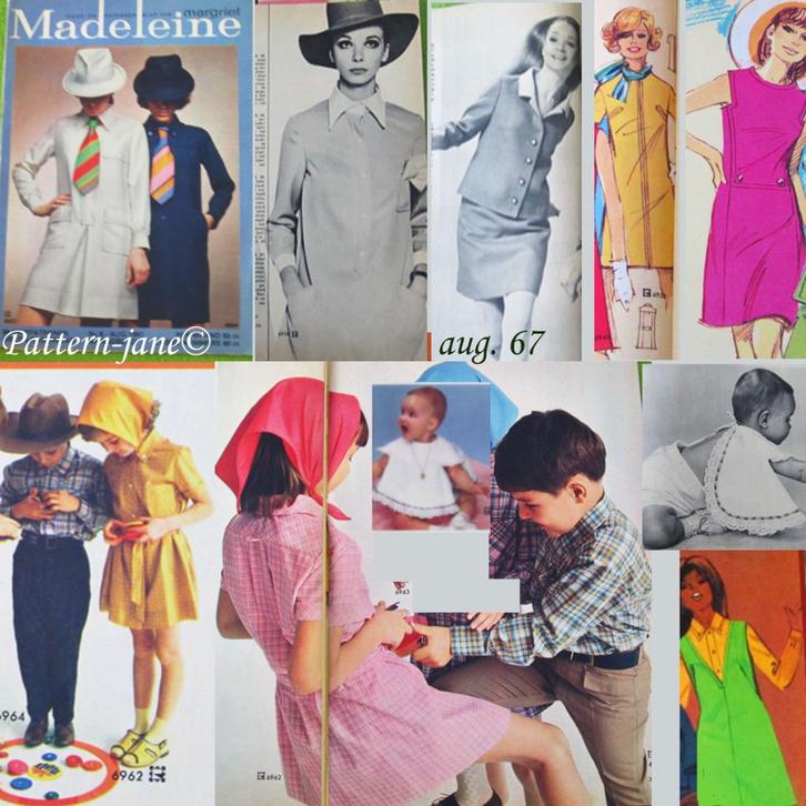 2 X MADELEINE - VINTAGE KLEDINGPATRTONEN 1964 EN 1967, Hobby en Vrije tijd, Kledingpatronen, Zo goed als nieuw, Overige typen
