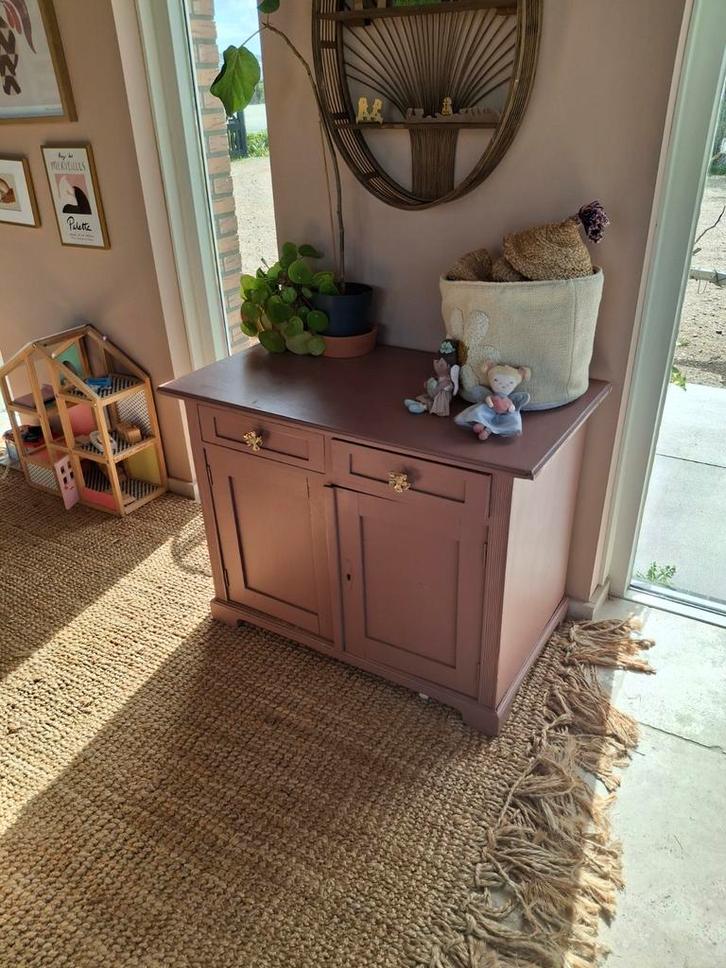 Oud Roze Kast met Lades & Kastjes, Huis en Inrichting, Kasten | Dressoirs, Gebruikt, 50 tot 100 cm, 50 tot 75 cm, Met lade(s)