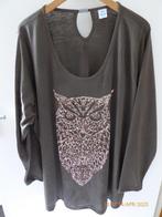 Shirt met glitters - uil - Maat 54/56     NIEUW, Bruin, Nieuw, MS Mode, Shirt of Top